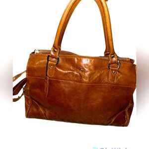 Ashwood Brown Leather Gina Bridge Convertible Tote/Messenger Bag